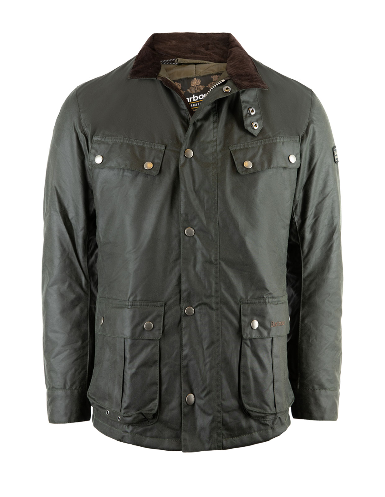 Barbour international duke wax jacket green on sale