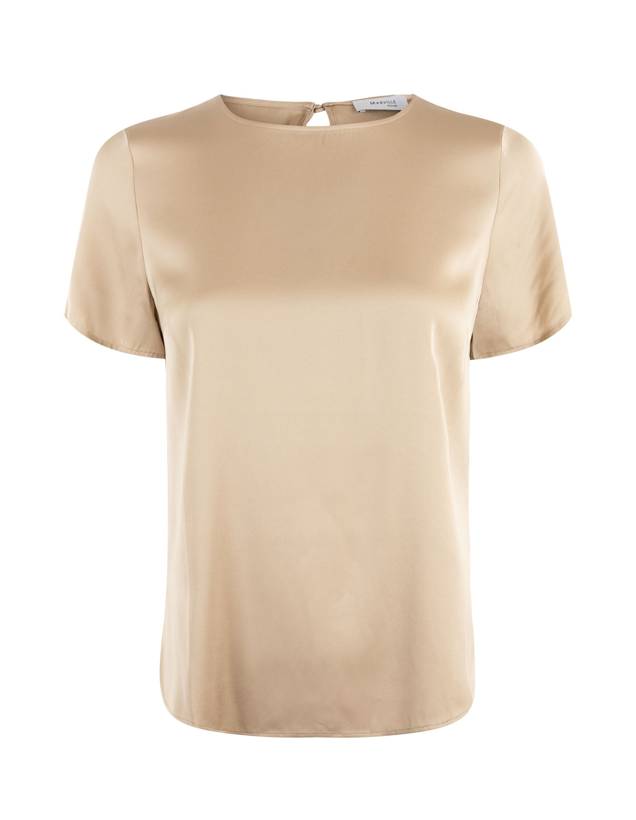 T-shirt col carré manches 3/4 en maille pointelle crème - Odette & Lulu