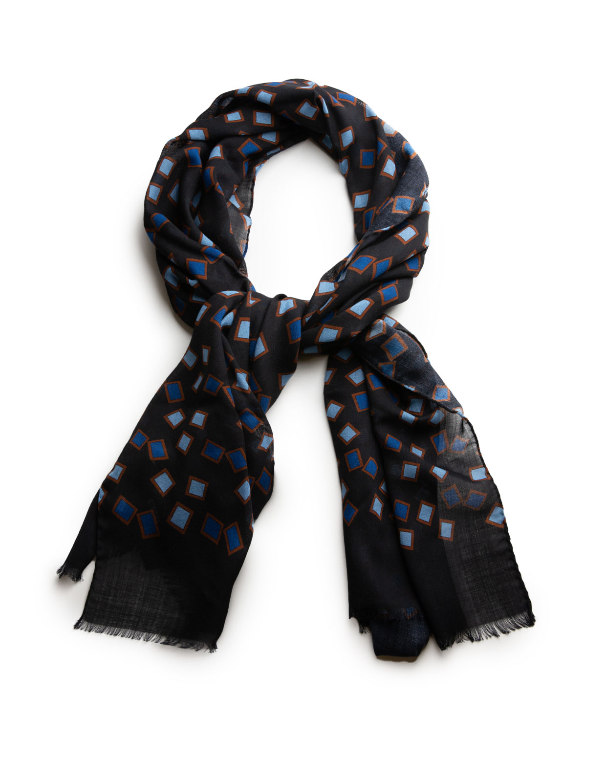 Black shop blue scarf