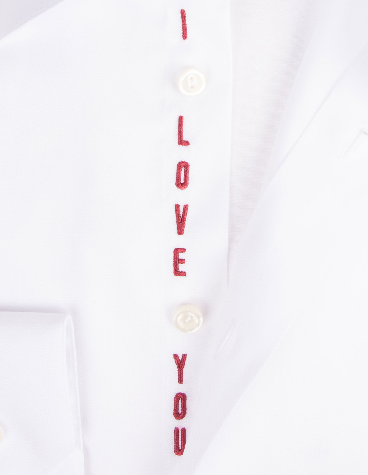 Slim Fit Signature Twill I Love You Edition White