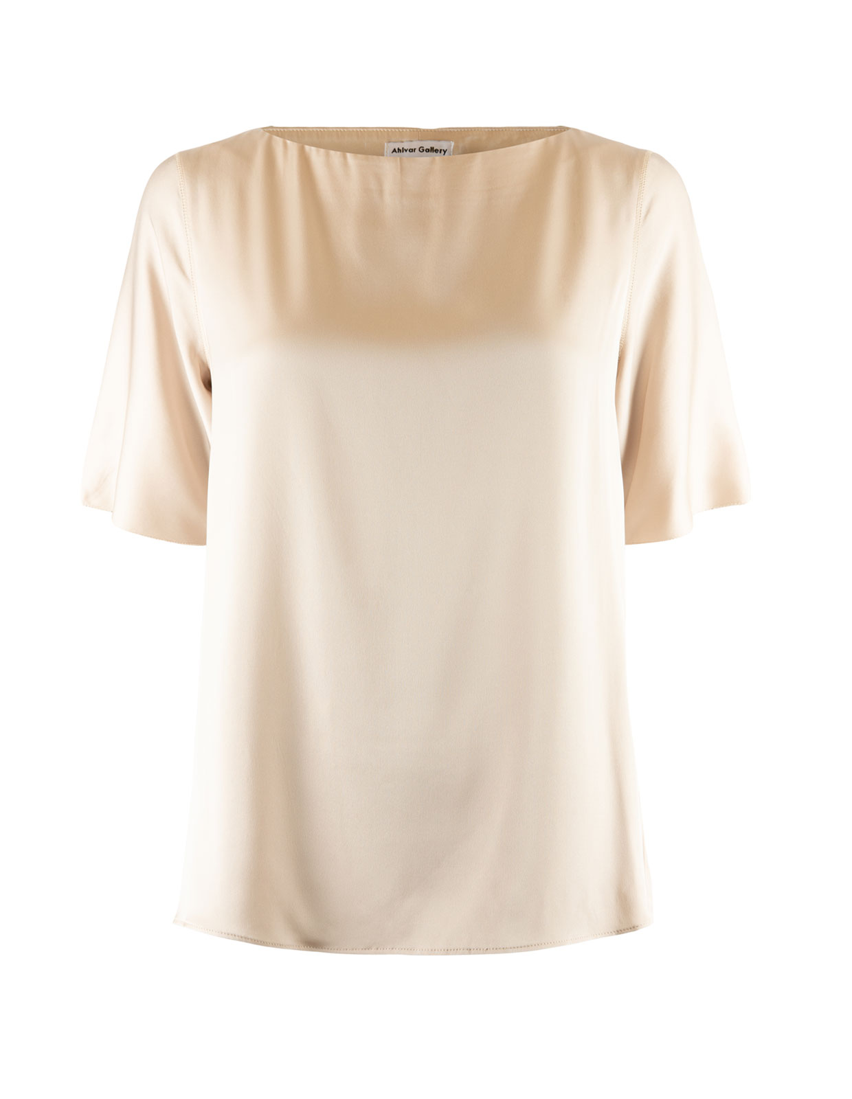 yoli simple wide blouse beige yoli ヨリ シルク ワイドブラウス
