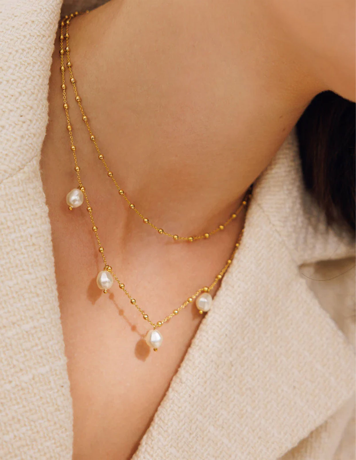 Emmy Pearl Halsband Guld