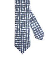 Printed Tie Silk Blue/White