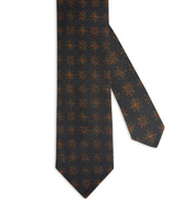 Untipped Tie Wool Tile Print Navy/Orange