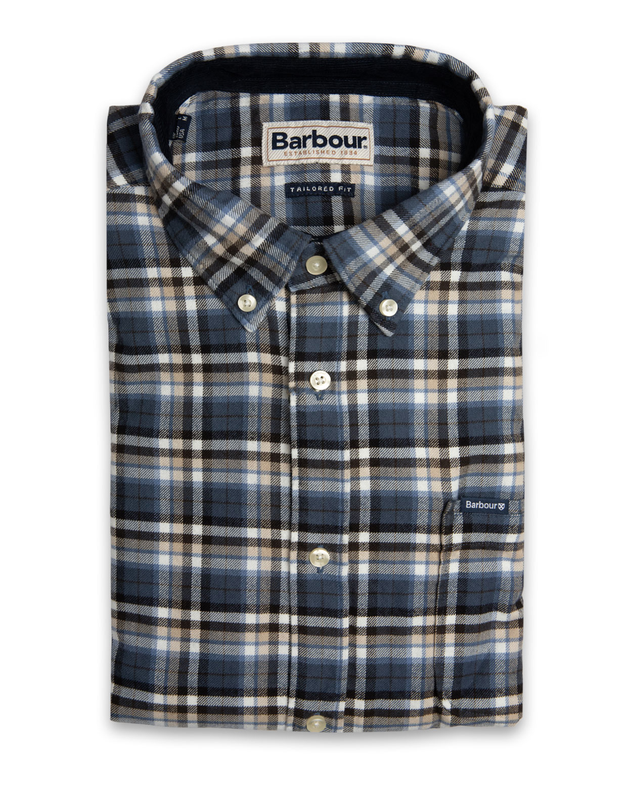 Birtley Tailored Shirt Flannel Check Blue