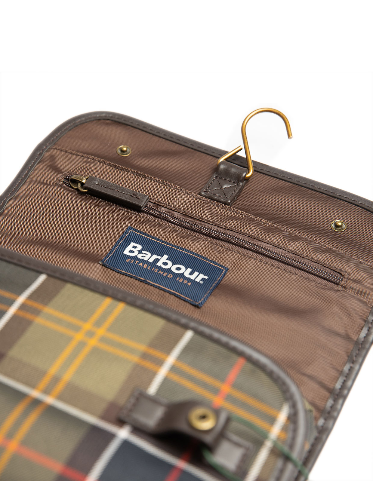 Tartan Hanging Washbag Classic Tartan Brown One Size