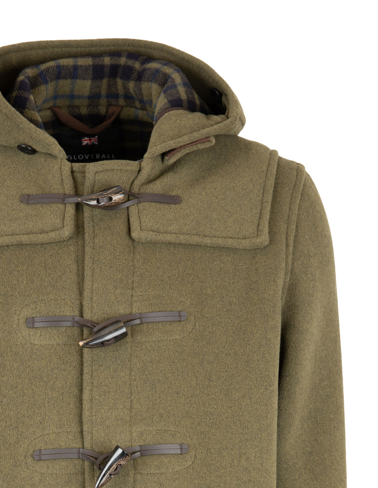 Morris Duffle Coat Loden Check Stl XL