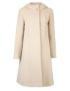 Hooded Wool Coat Sand Stl 48