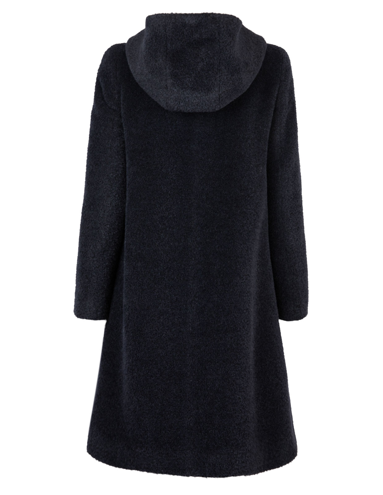 Hooded Wool Coat Navy Stl 40