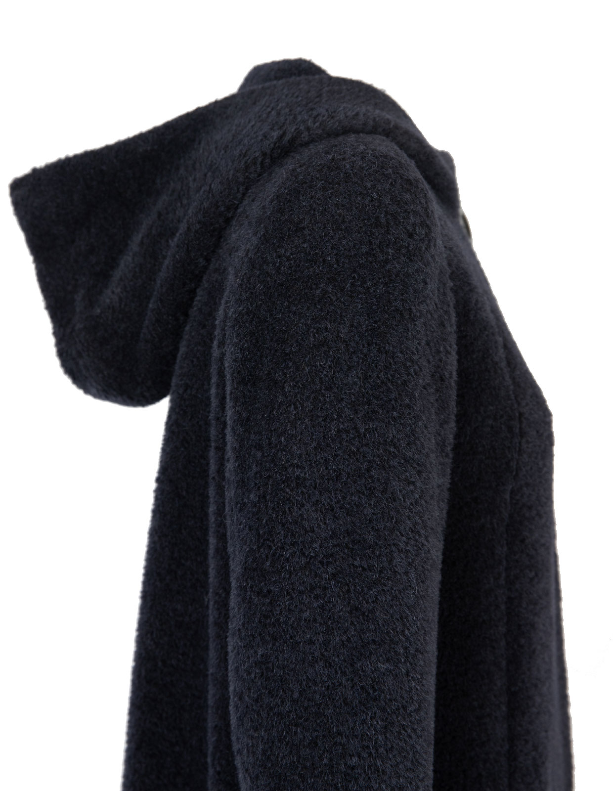 Hooded Wool Coat Navy Stl 40