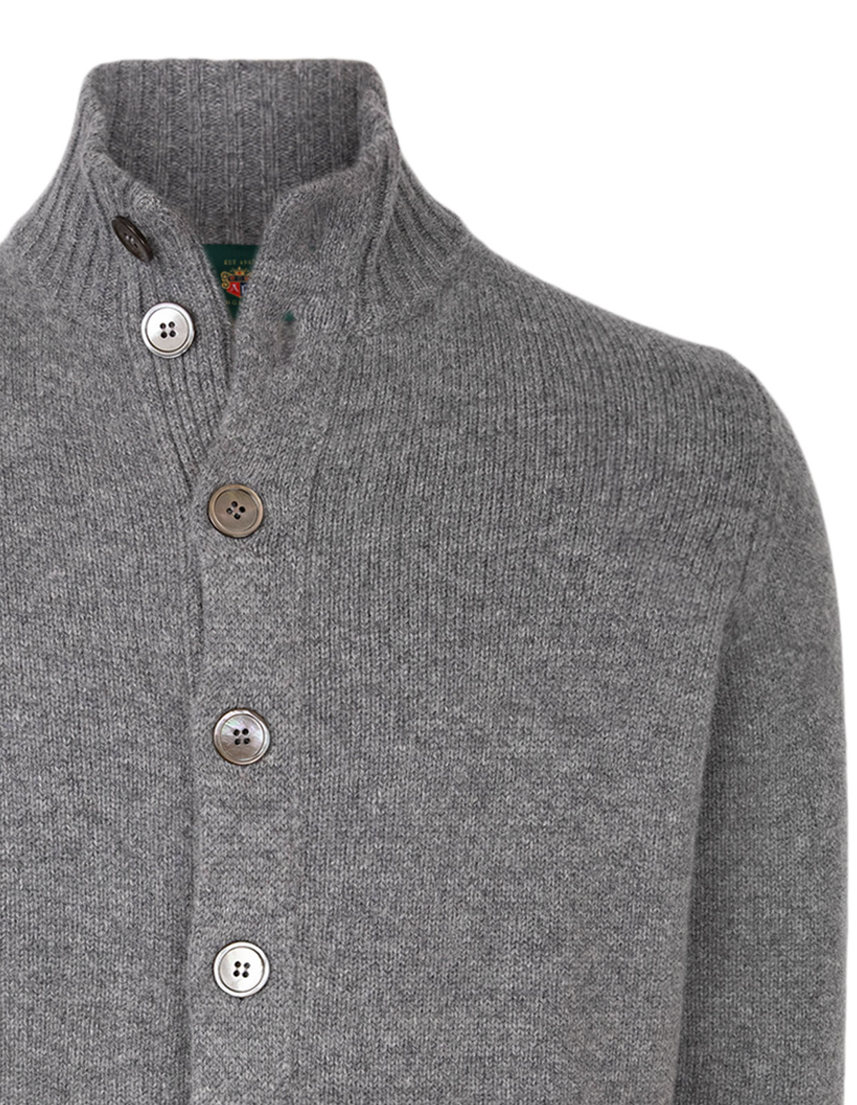 Landford Cardigan Lammull Ljusgrå