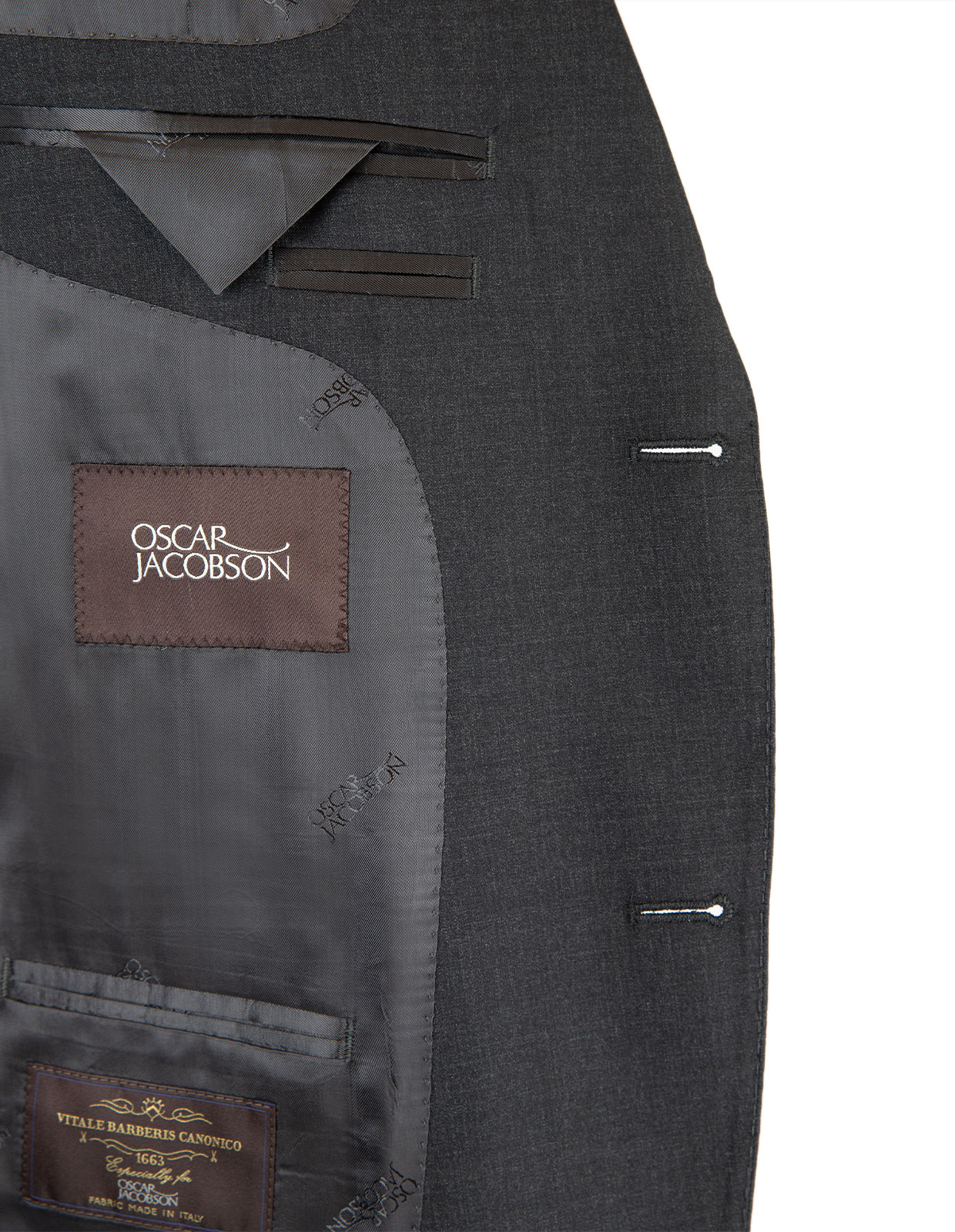 Edmund Suit Jacket Slim Fit Mix & Match Wool Dark Grey Stl 46