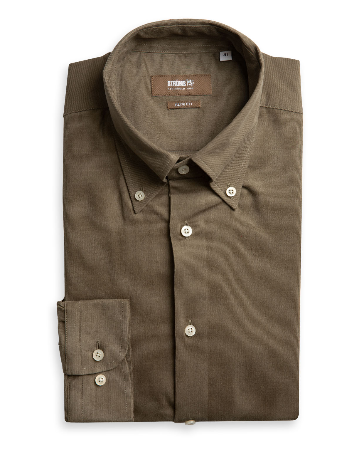 Slim Fit Button Down Babycord Shirt
