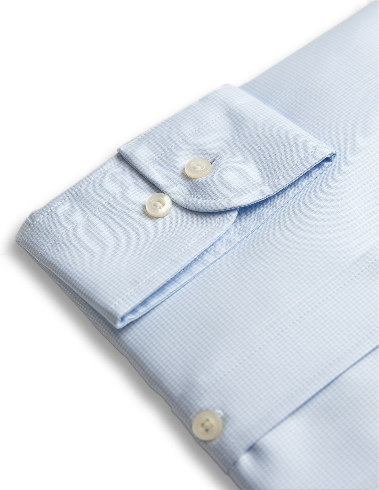 Regular Fit Pepita Cotton Shirt Light Blue