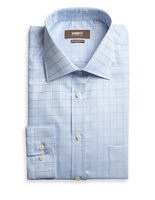 Regular Fit Checked Cotton Shirt Light Blue