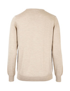 Tröja V-ringad Merinoull Beige