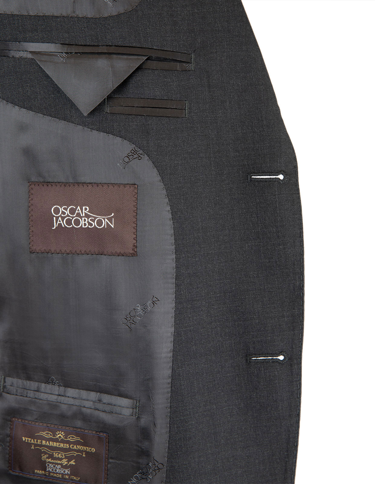 Falk Suit Jacket Regular Fit Mix & Match Wool Dark Grey Stl 154