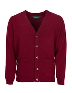 Cornwall Cardigan Lammull Vinröd 58