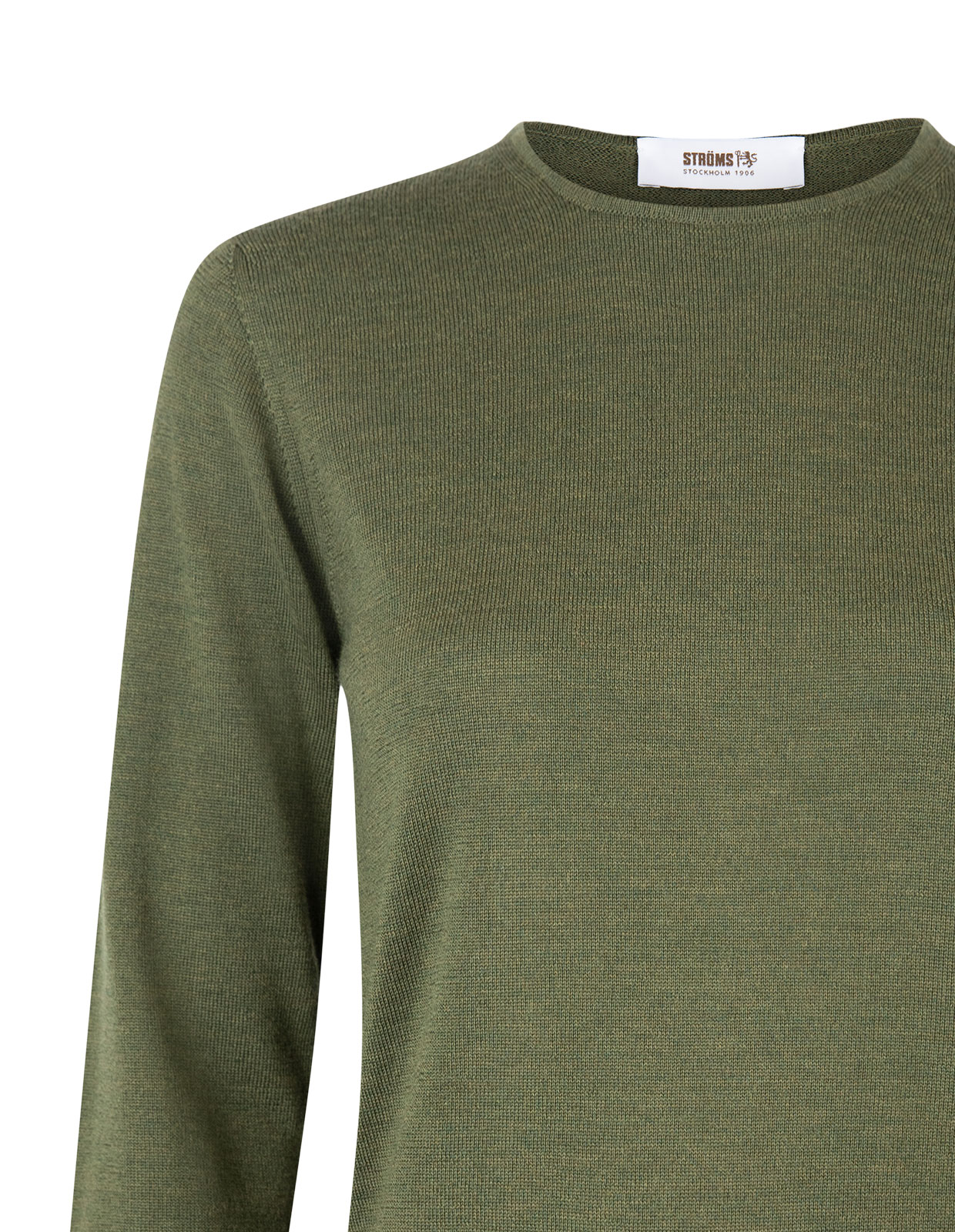 Round Neck Sweater Olive Green Stl M