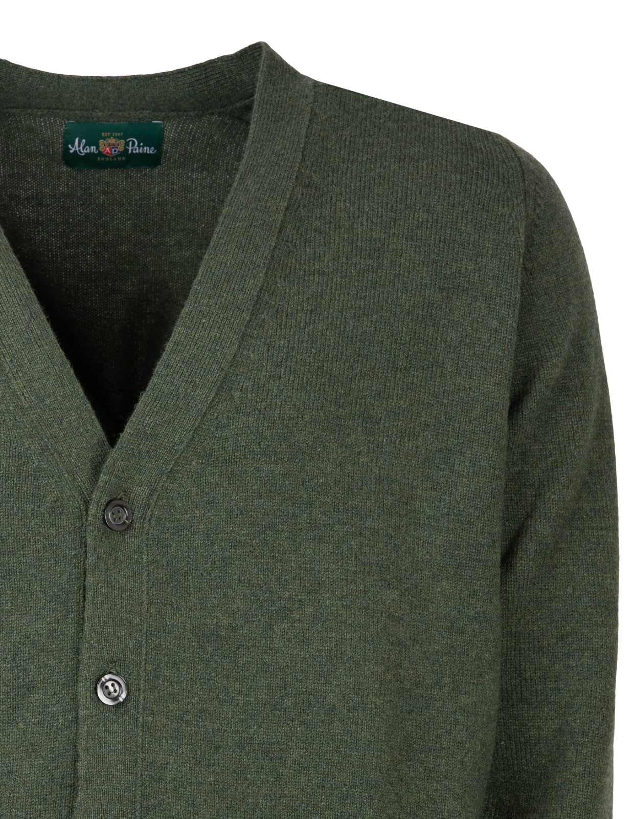 Cornwall Cardigan Lammull Grön Stl 48