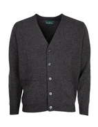 Cornwall Cardigan Lammull Mörkgrå 48