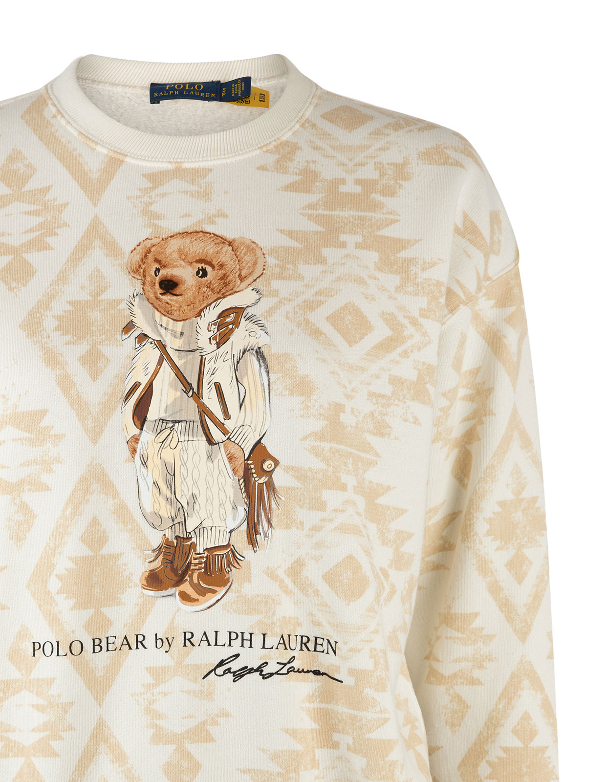 Bear Print Sweatshirt Cream