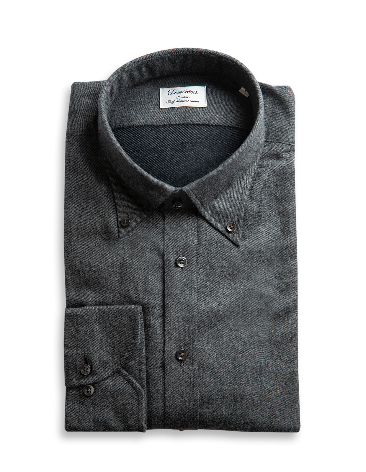 Slimline Shirt Luxury Flannel Mörkgrå