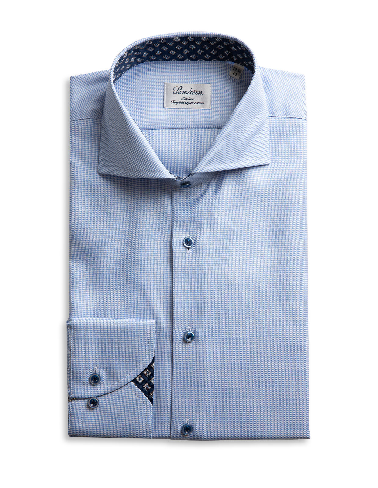 Slimline Contrast Shirt Ljusblå Stl 39