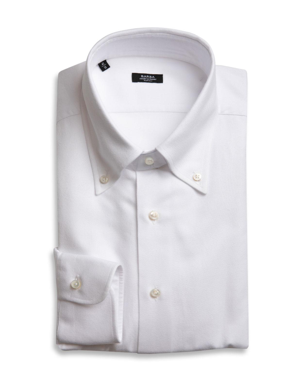 Tailored Flannel Shirt Button Down White