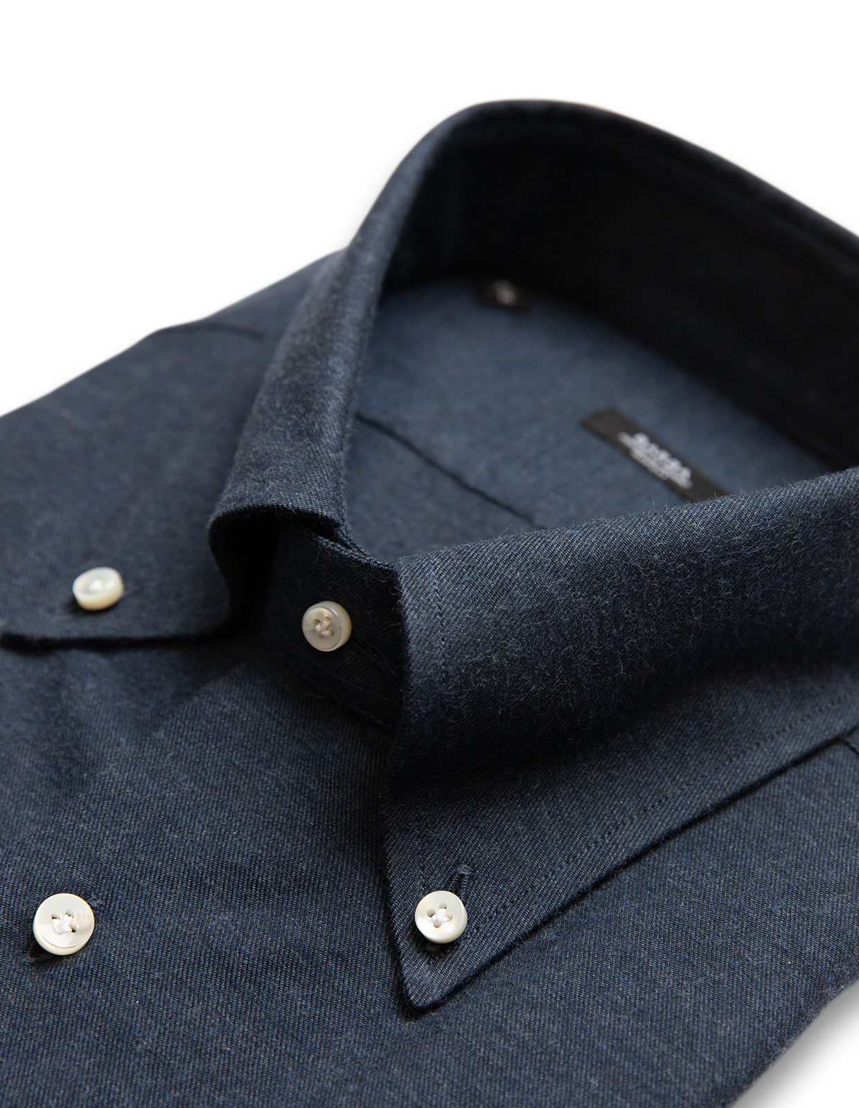 Tailored Flannel Shirt Button Down Navy