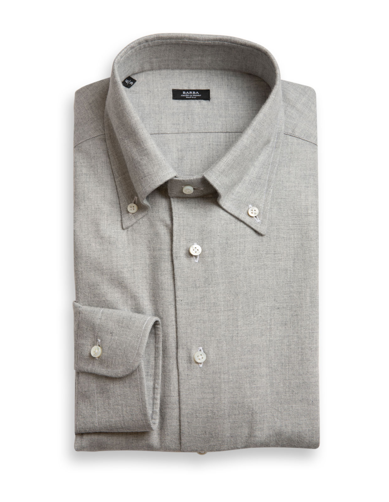 Tailored Flannel Shirt Button Down Grey