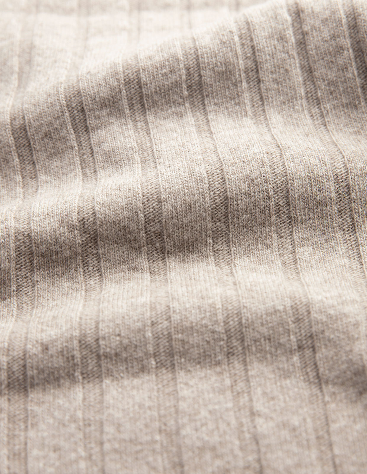Italian Scarf Rib knitted Merino Cashmere Beige