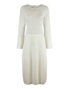 Knitted Crew Neck Dress A Bianco