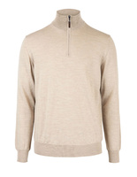 Half Zip Tröja Merinoull Beige