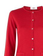 Cardigan Rundhals Röd