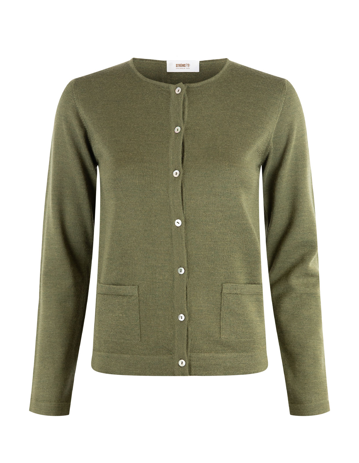 Cardigan Rundhals Olive Green