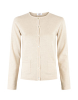 Cardigan Rundhals Ljusbeige Stl M