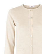 Rundhals Cardigan Ljusbeige Stl M