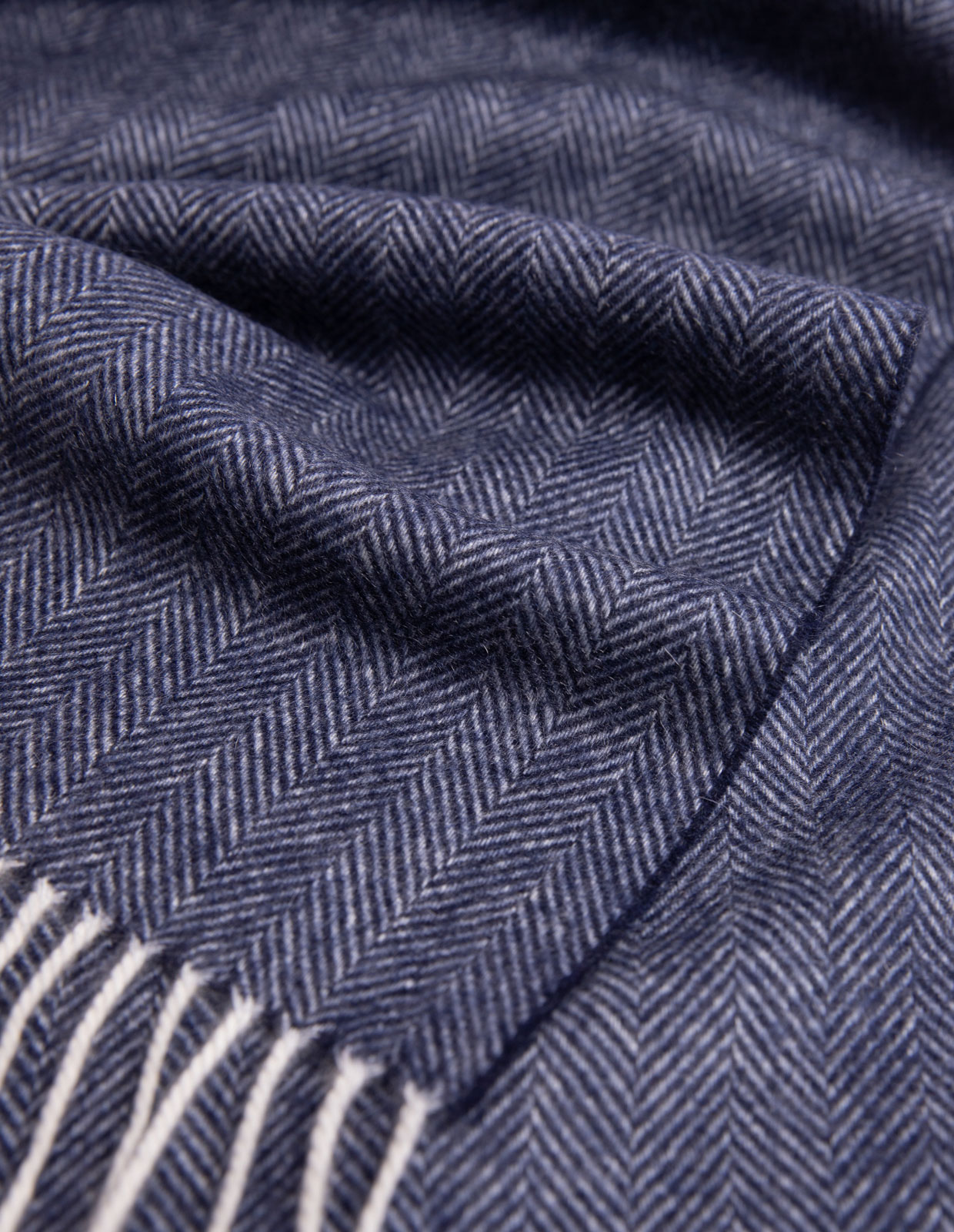 Scarf Cashmere Navy Fiskben