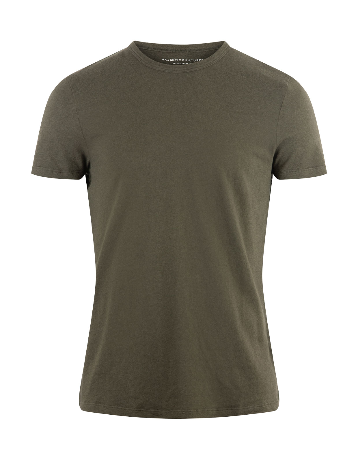 Round Neck T-Shirt Cotton Cashmere Deep Green