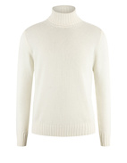 Turtleneck Pure Cashmere Sweater White Stl 56