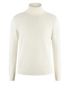 Turtleneck Pure Cashmere Sweater White