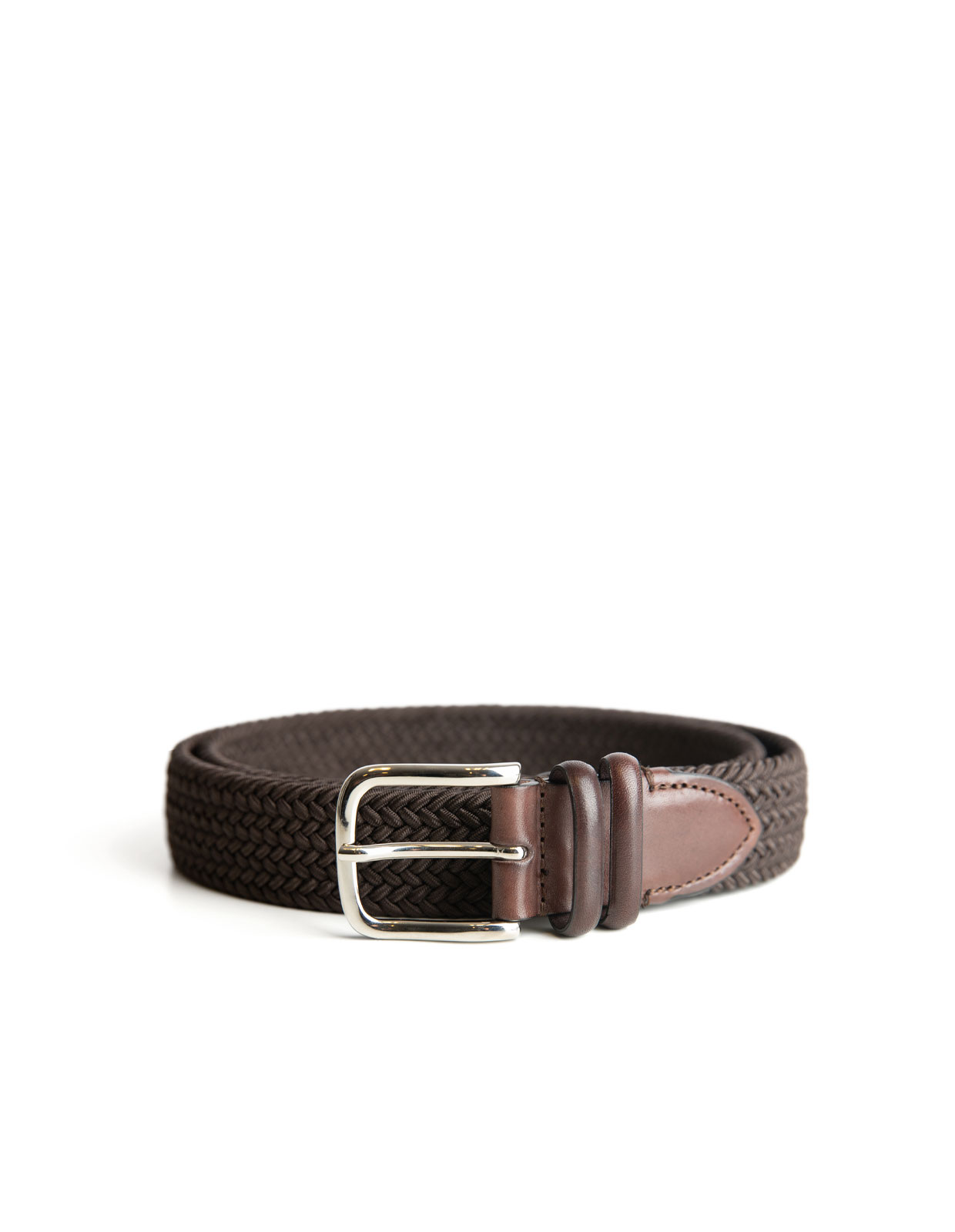 Woven Stretched Rayon Belt Dark Brown Stl 100