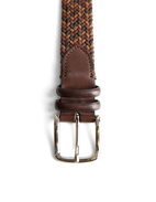 Woven Stretched Rayon Belt Multi Brown