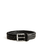 Braided Leather Belt Black Stl 115