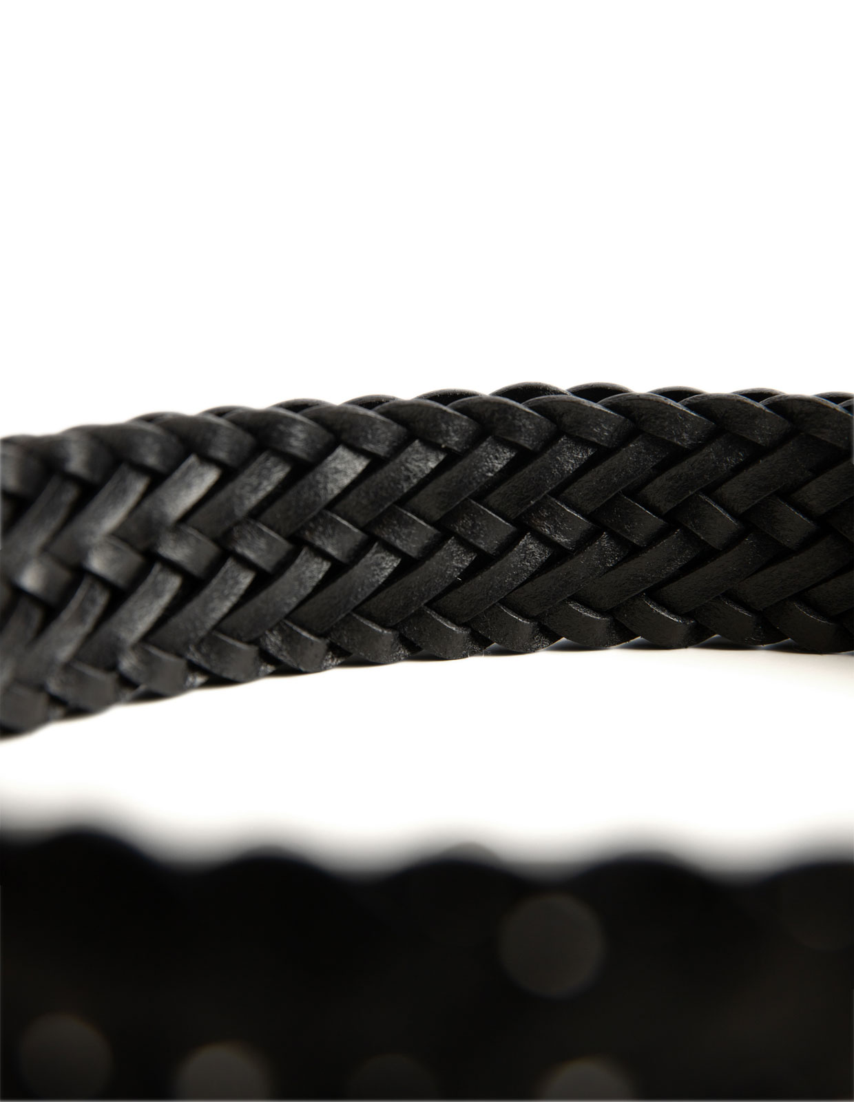 Braided Leather Belt Black Stl 100