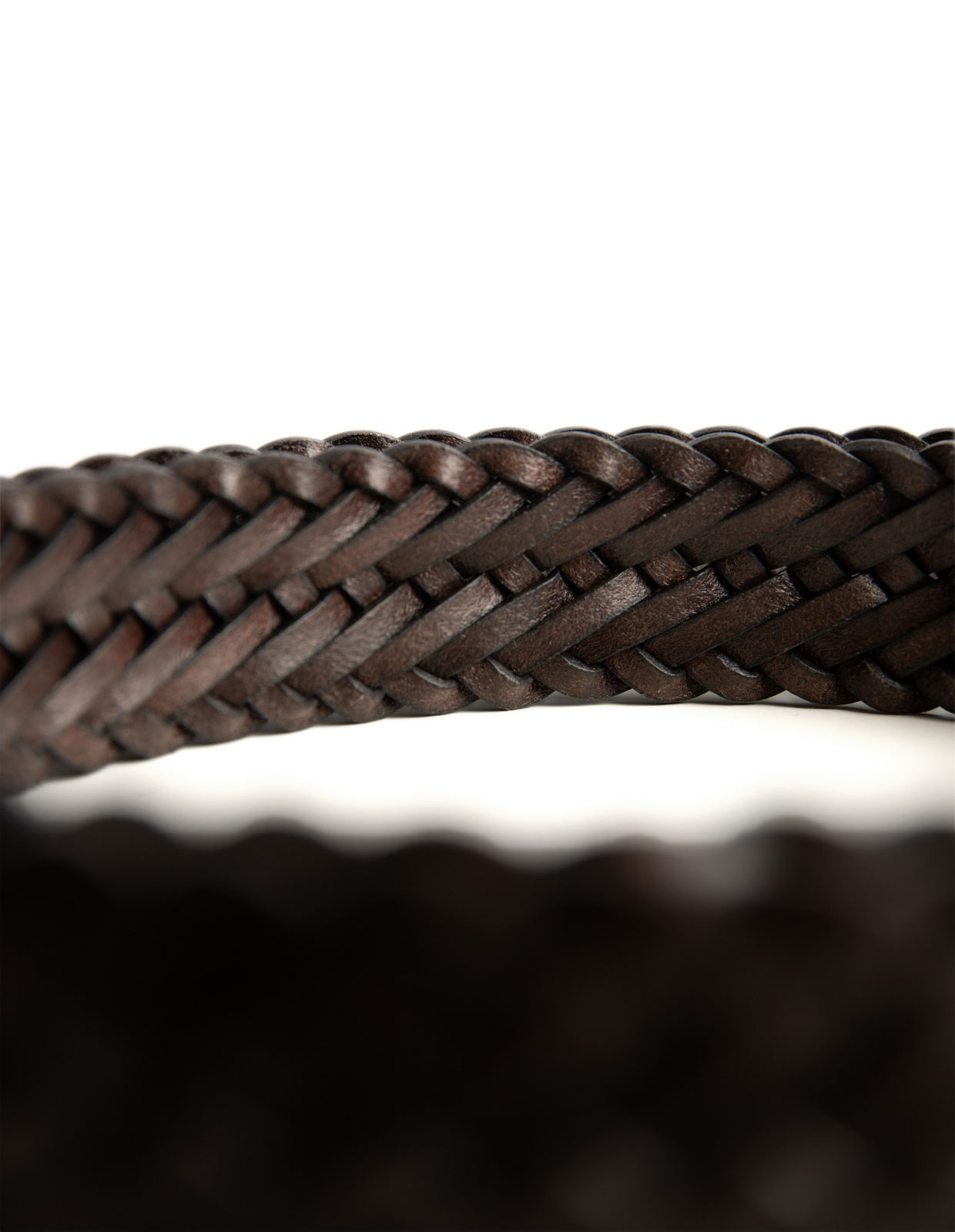 Braided Leather Belt Brown