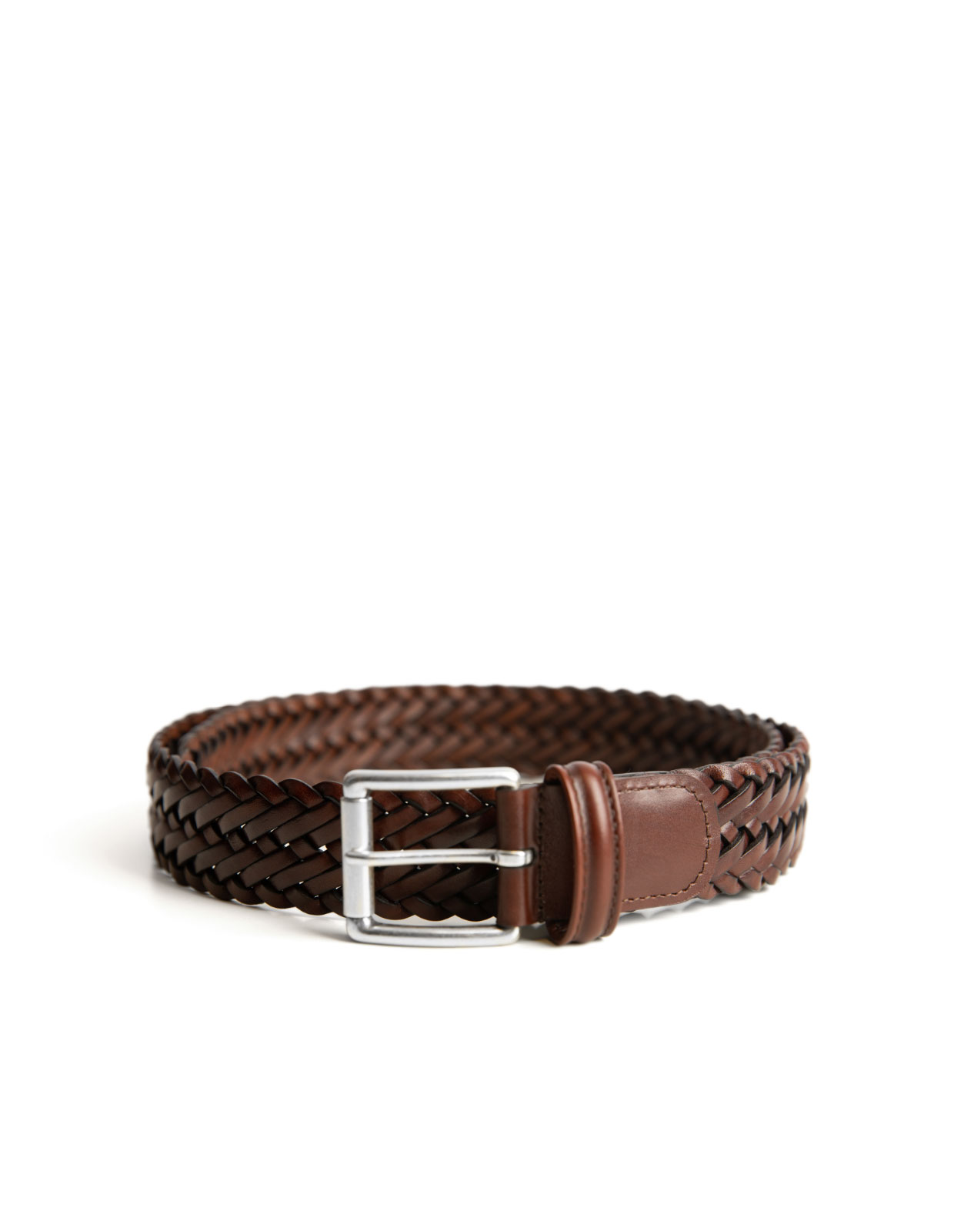 Braided Leather Belt Cognac Stl 105