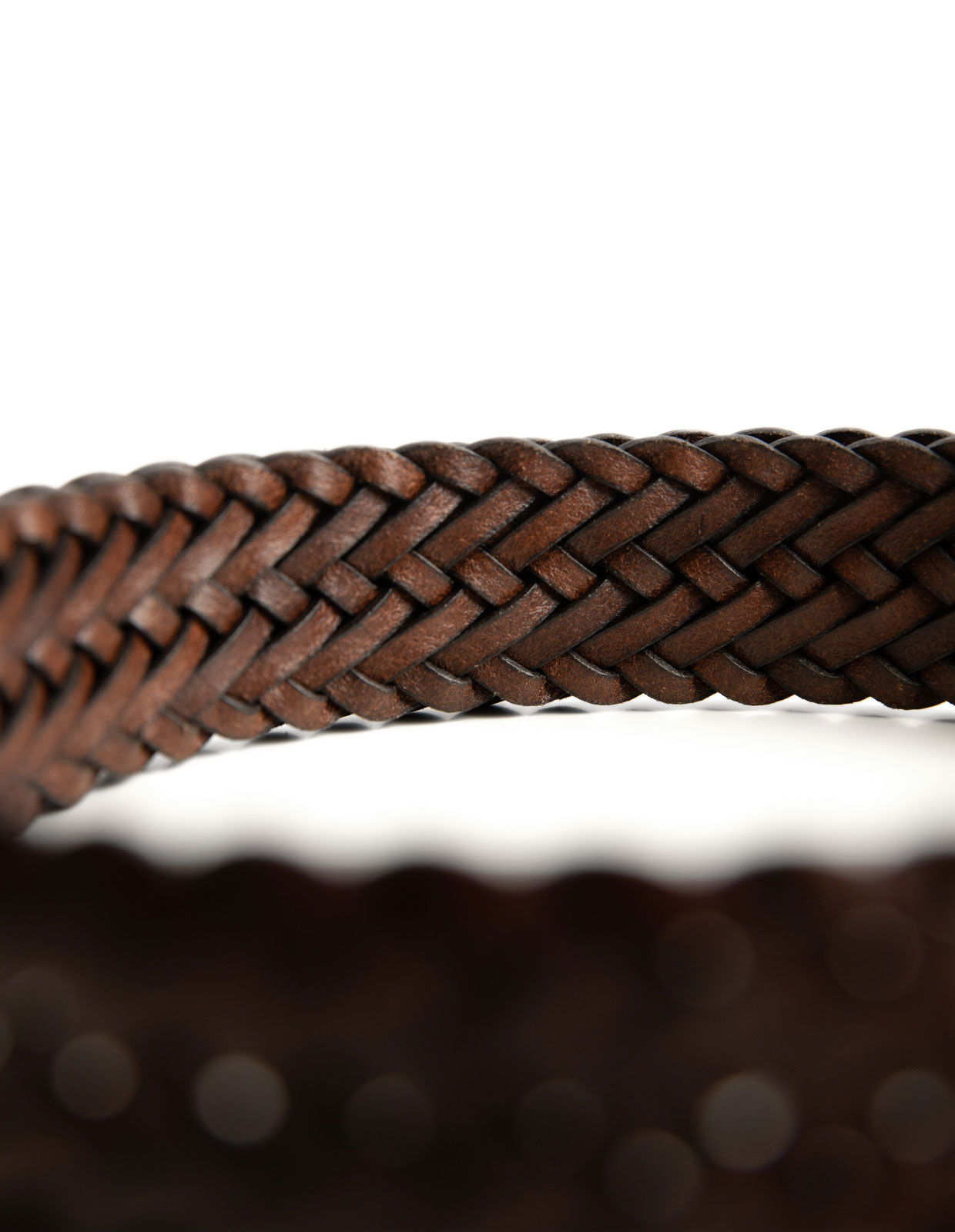 Braided Leather Belt Cognac