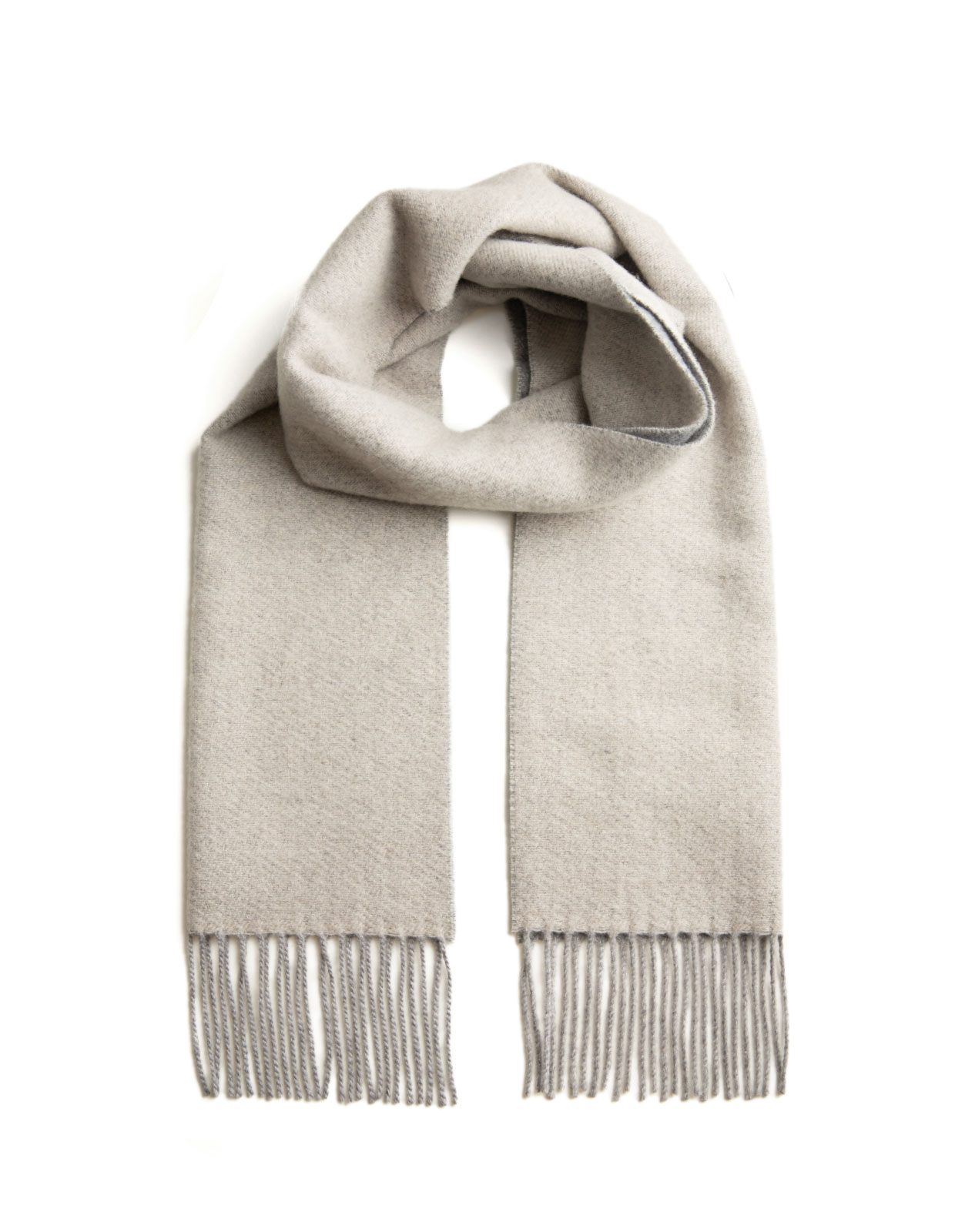 Two Faced Pure Cashmere Scarf Beige/Grey